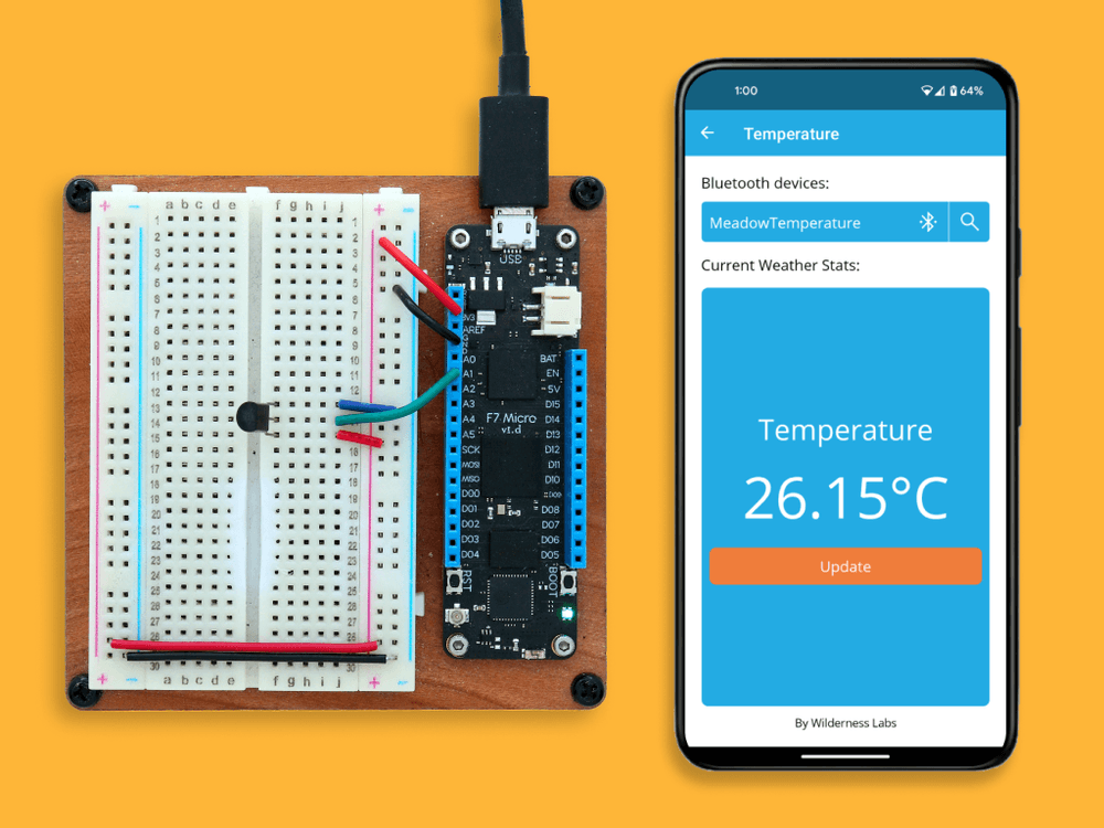 iot, dotnet, meadow, temperature, bluetooth, ble