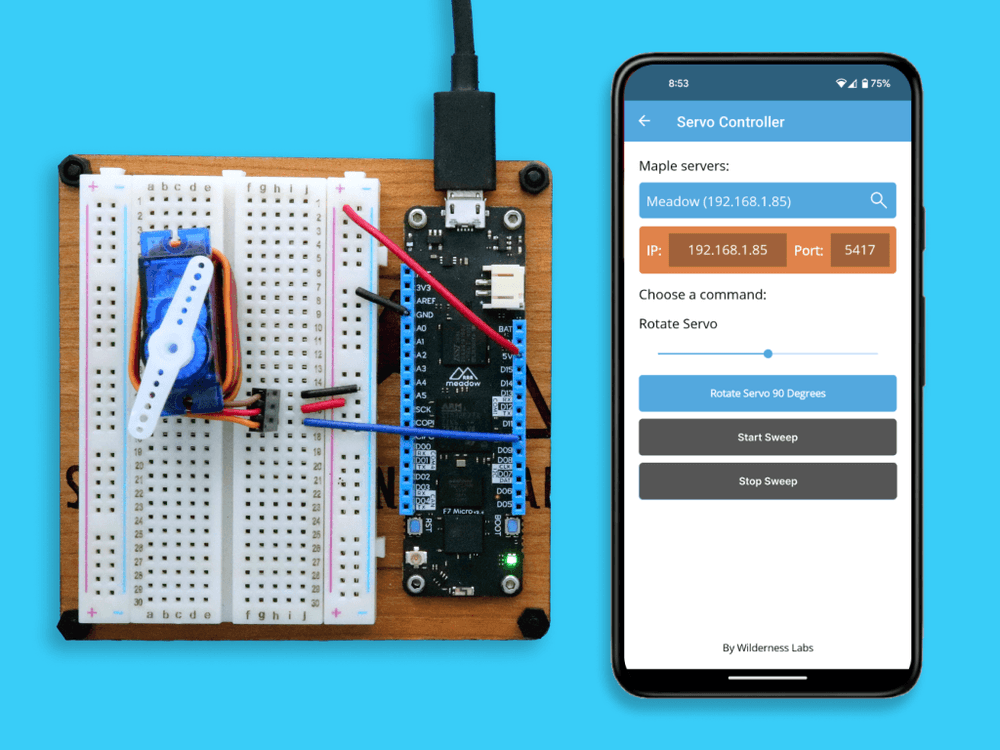 iot, dotnet, meadow, maple, servo