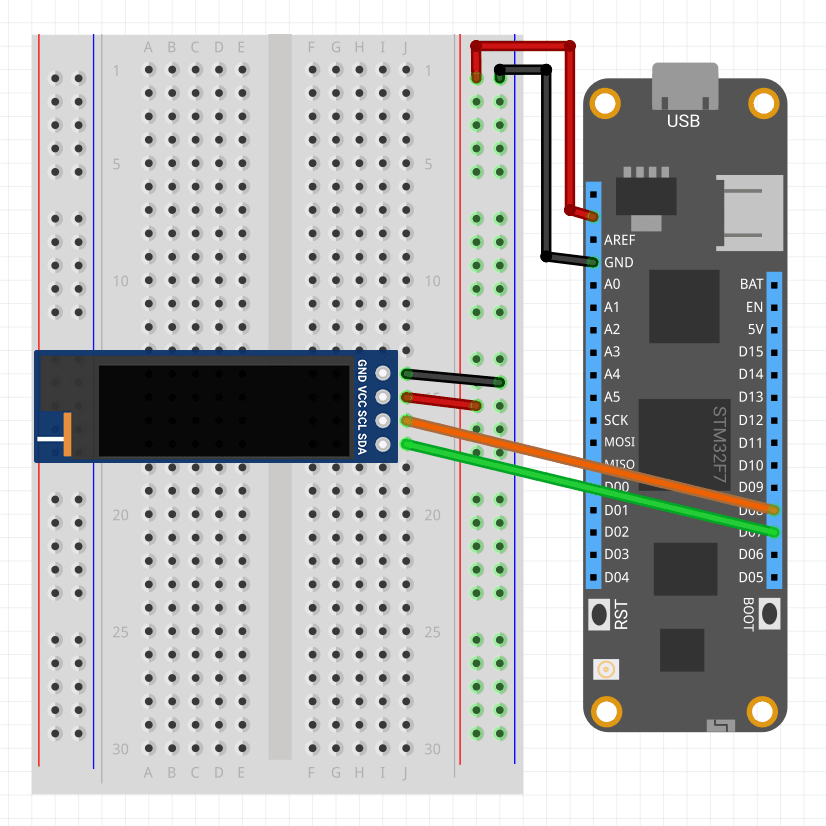 Wiring a Ssd1309 to a Meadow F7