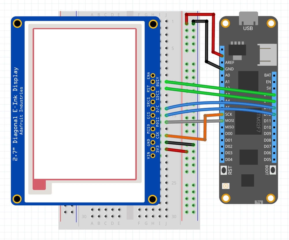 Wiring a SSD1608 to a Meadow F7